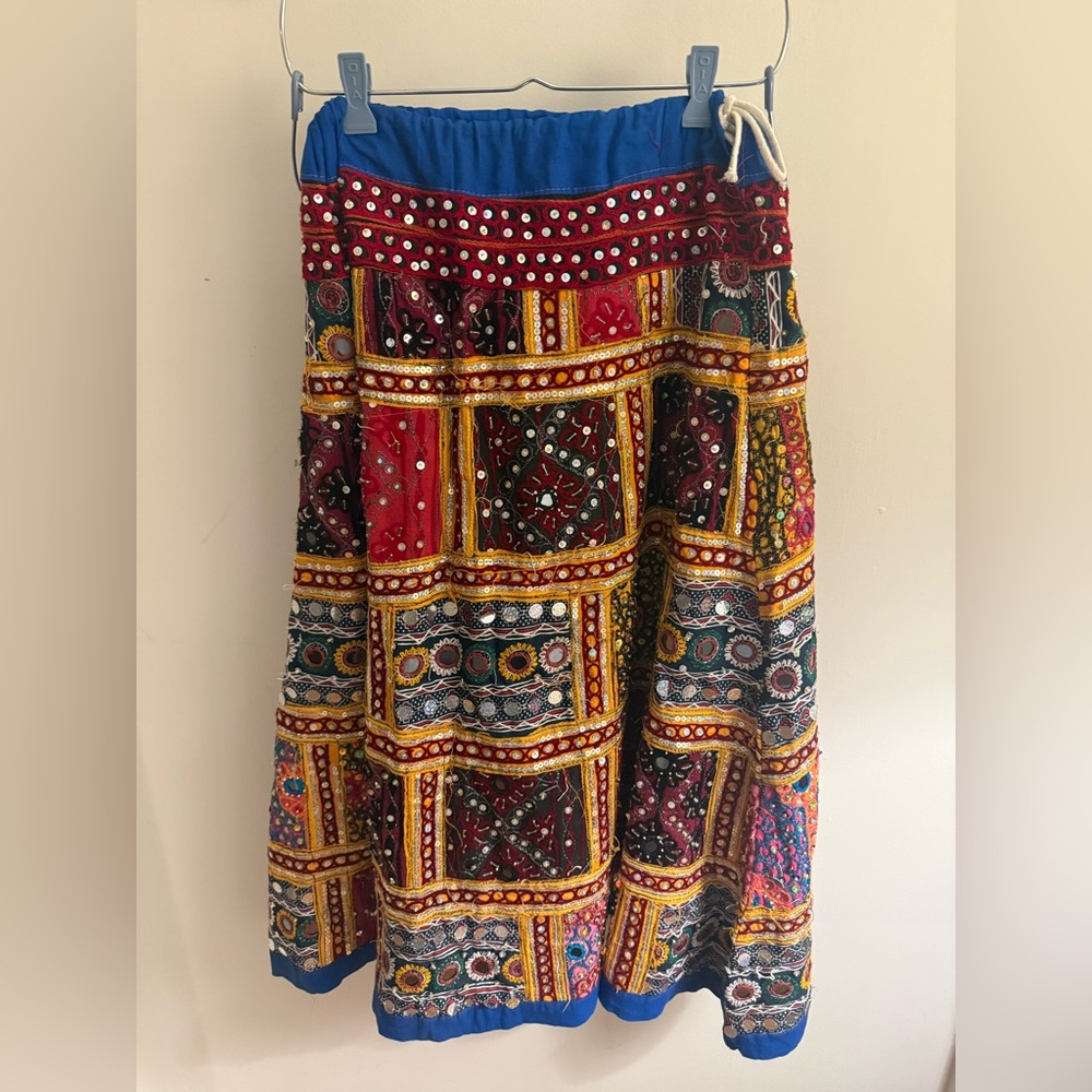 Authentic Indian banjara mirror work skirt